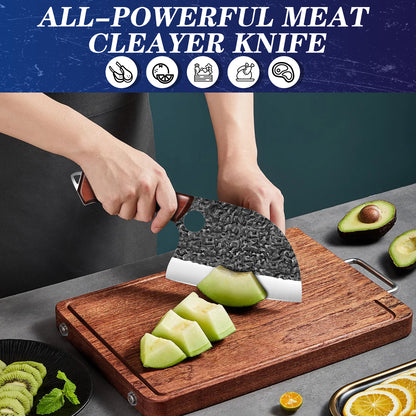 MDHAND Hand Forged Cleaver Knife Bone Cutting High Carbon Steel Butcher Knife Full Tang Chef Knife for Kitchen or Restaurant