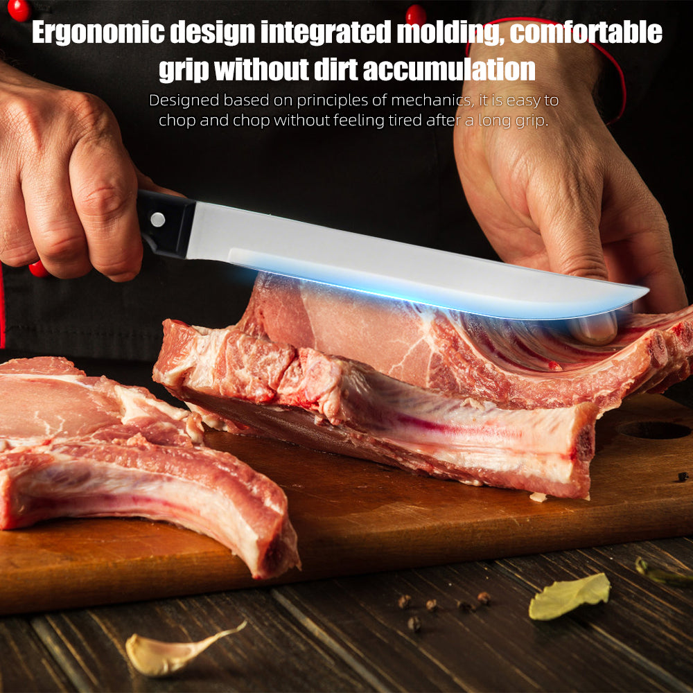MDHAND Knife Block Set, 15 Pieces Kitchen Knife Set with Wooden Block, Stainless Steel Knife Set for Gift, Home