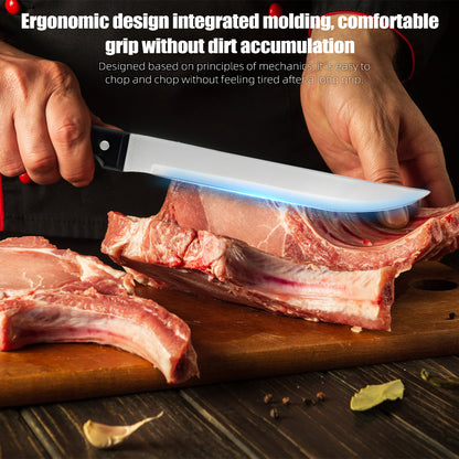 MDHAND Knife Block Set, 15 Pieces Kitchen Knife Set with Wooden Block, Stainless Steel Knife Set for Gift, Home