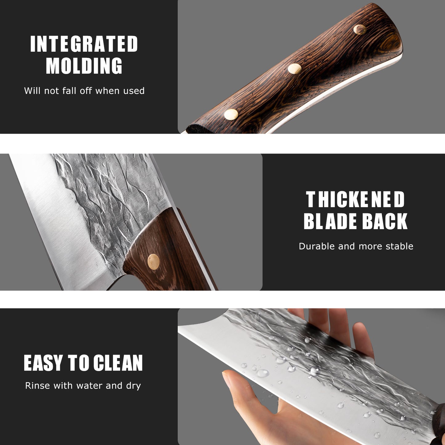 MDHAND 7PCS Butcher Knife Set, Hand Forged Meat Cleaver Knife,Meat Cutting Kitchen Knife Set for Home, Outdoor Cooking, Camping BBQ