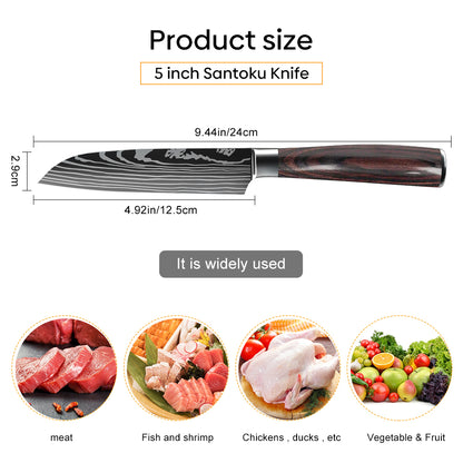 MDHAND 5" Sharp Meat Cleaver and Vegetable Kitchen Knife, High Carbon Stainless Steel, Multipurpose Chef Knife for Home and Kitchen with Ergonomic Handle