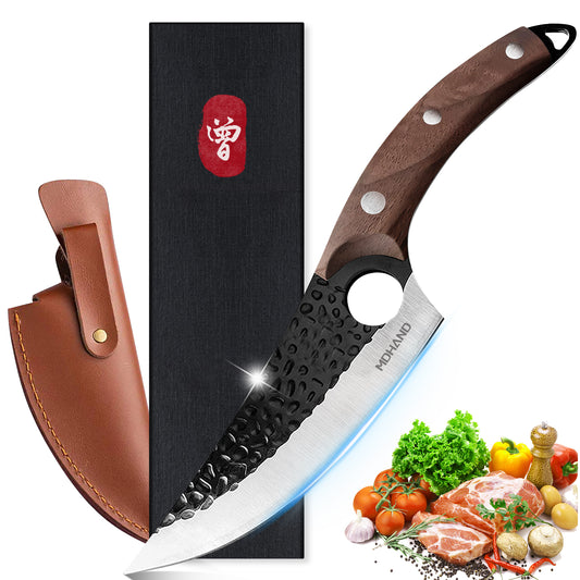 MDHAND 5.8-Inch Kitchen Knife, Sharp 4Cr14 Steel Blade with Wooden Handle