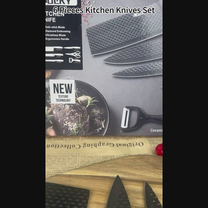 6-teiliges professionelles Küchenmesserset mit Geschenkbox, scharfes Fleischmesser, antihaftbeschichteter Edelstahl, scharfes Kochmesserset für Küchenchefs