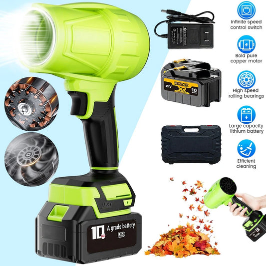 MDHAND handheld turbo cordless blower with ergonomic grip and detachable nozzle, ideal for dust and leaf cleaning.