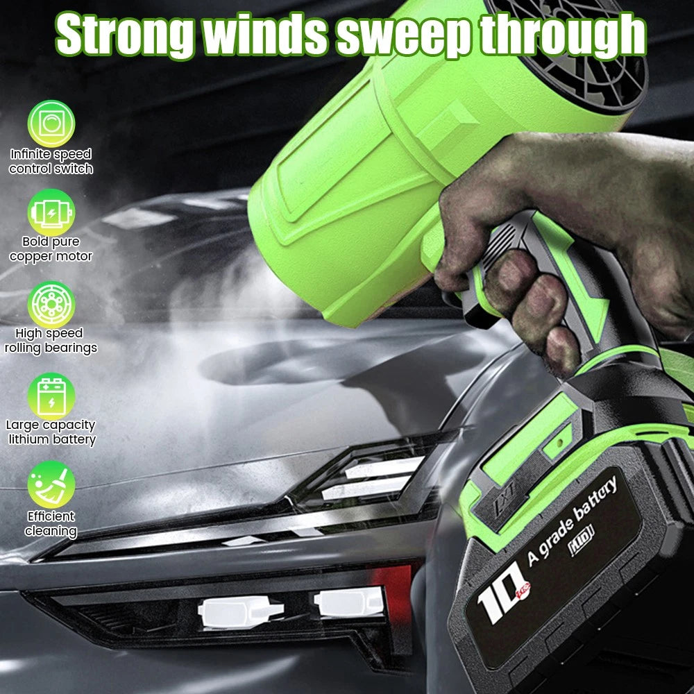 MDHAND handheld turbo hand blower with ergonomic grip, cordless dust cleaner and leaf blower for outdoor and indoor cleaning tasks.