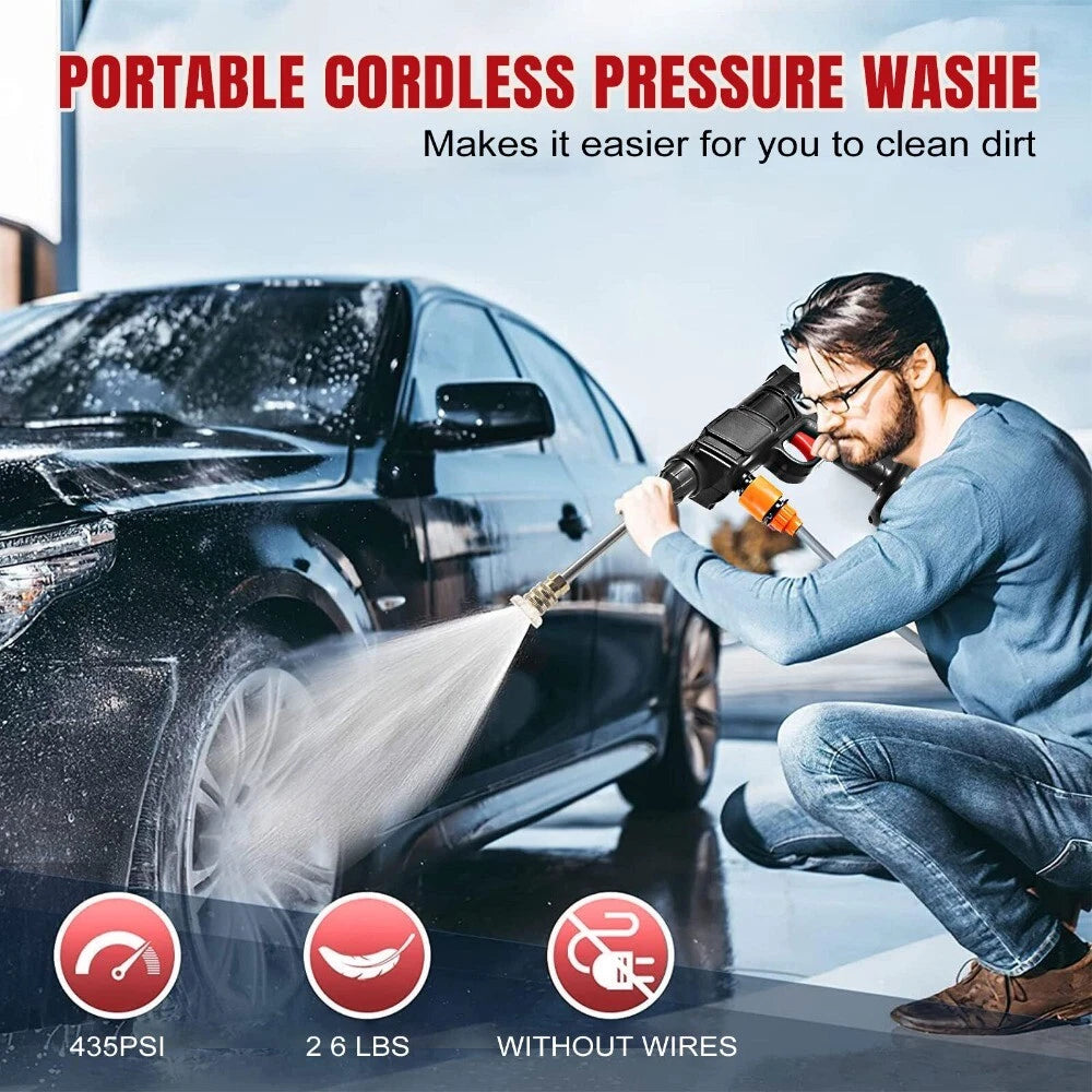 MDHAND portable cordless electric high pressure water spray gun for car cleaning, compact and easy to use outdoor washer tool