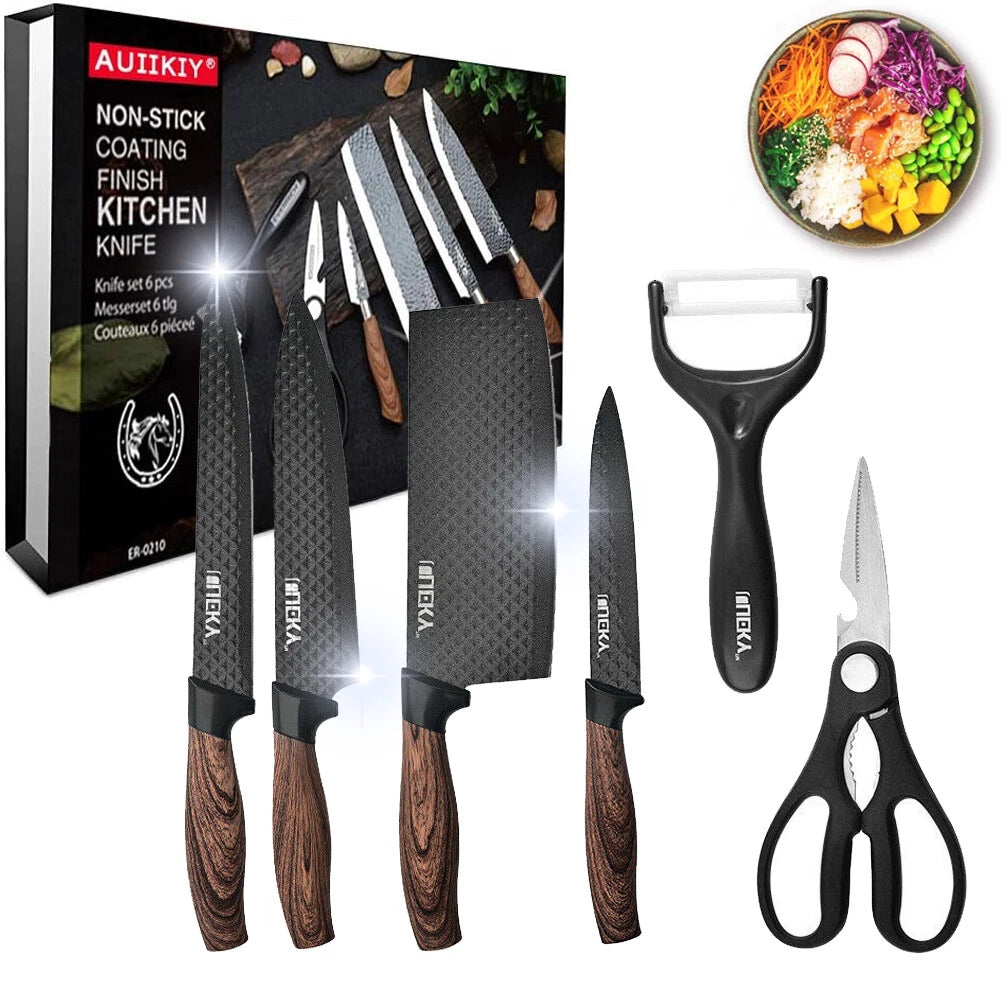 High Carbon Stainless Steel Chef Knife Set Ultra-Sharp Kitchen Cleaver Knives