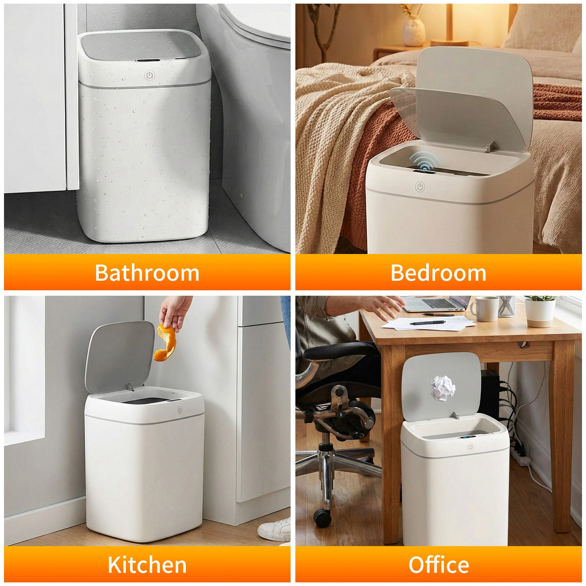 MDHAND 3 Gal Smart Trash Can, Motion Sensor, Touchless Lid