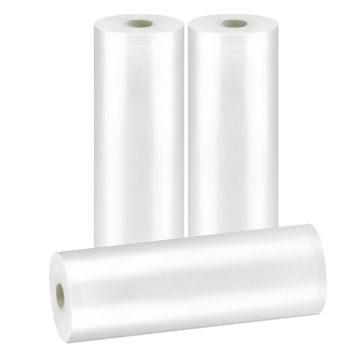 MDHAND vacuum sealer bags for food, 11in x 20ft, 3-roll pack, ideal for airtight storage, meal prep, and sous vide cooking.