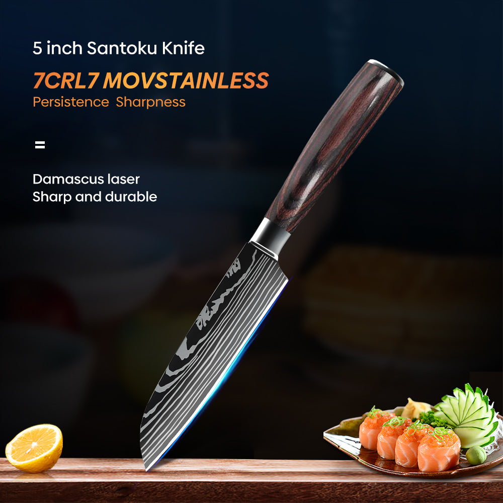 MDHAND 5" Sharp Meat Cleaver and Vegetable Kitchen Knife, High Carbon Stainless Steel, Multipurpose Chef Knife for Home and Kitchen with Ergonomic Handle