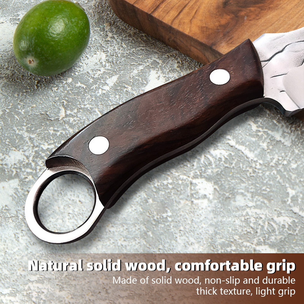 MDHAND Full Tang Fixed Blade Outdoor Knife with Wooden Handle & Leather Sheath ¨C Sharp Stainless Steel Blade for Camping, Hiking, Fishing, Backpacking & Everyday Use