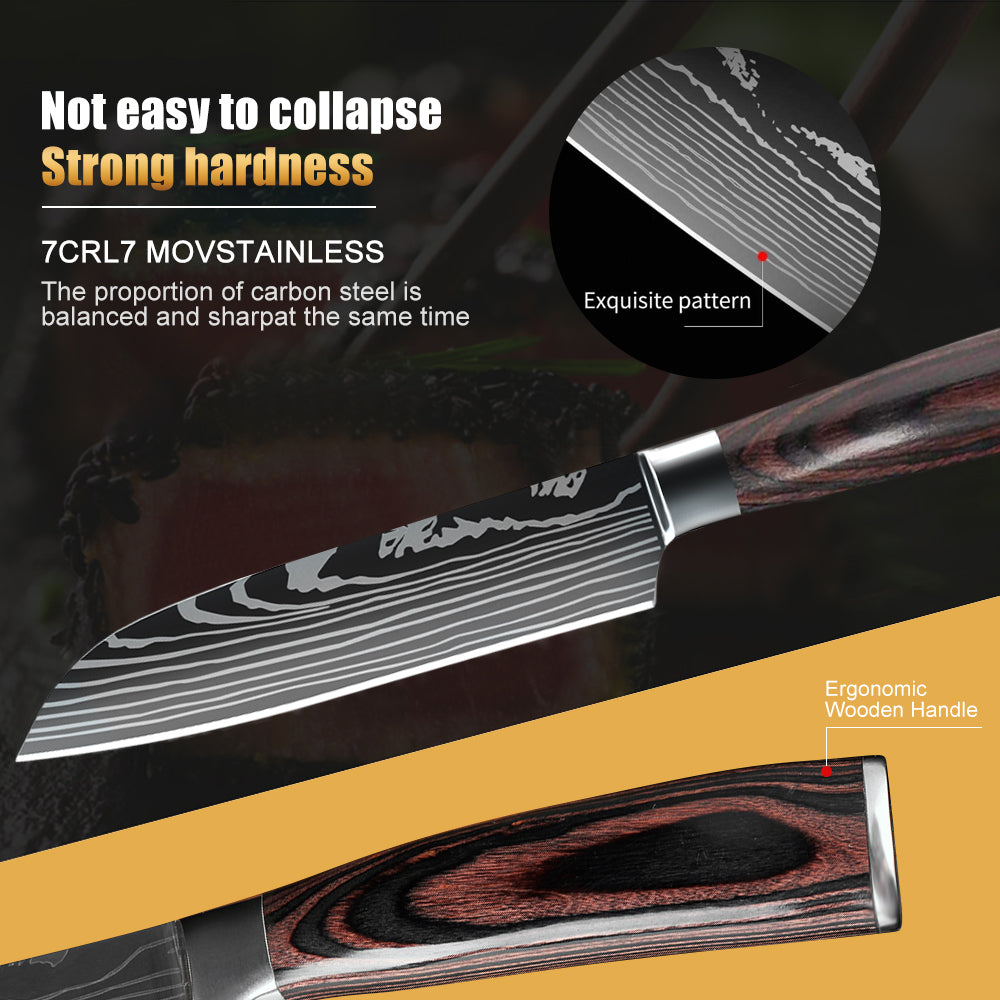 MDHAND 5" Sharp Meat Cleaver and Vegetable Kitchen Knife, High Carbon Stainless Steel, Multipurpose Chef Knife for Home and Kitchen with Ergonomic Handle