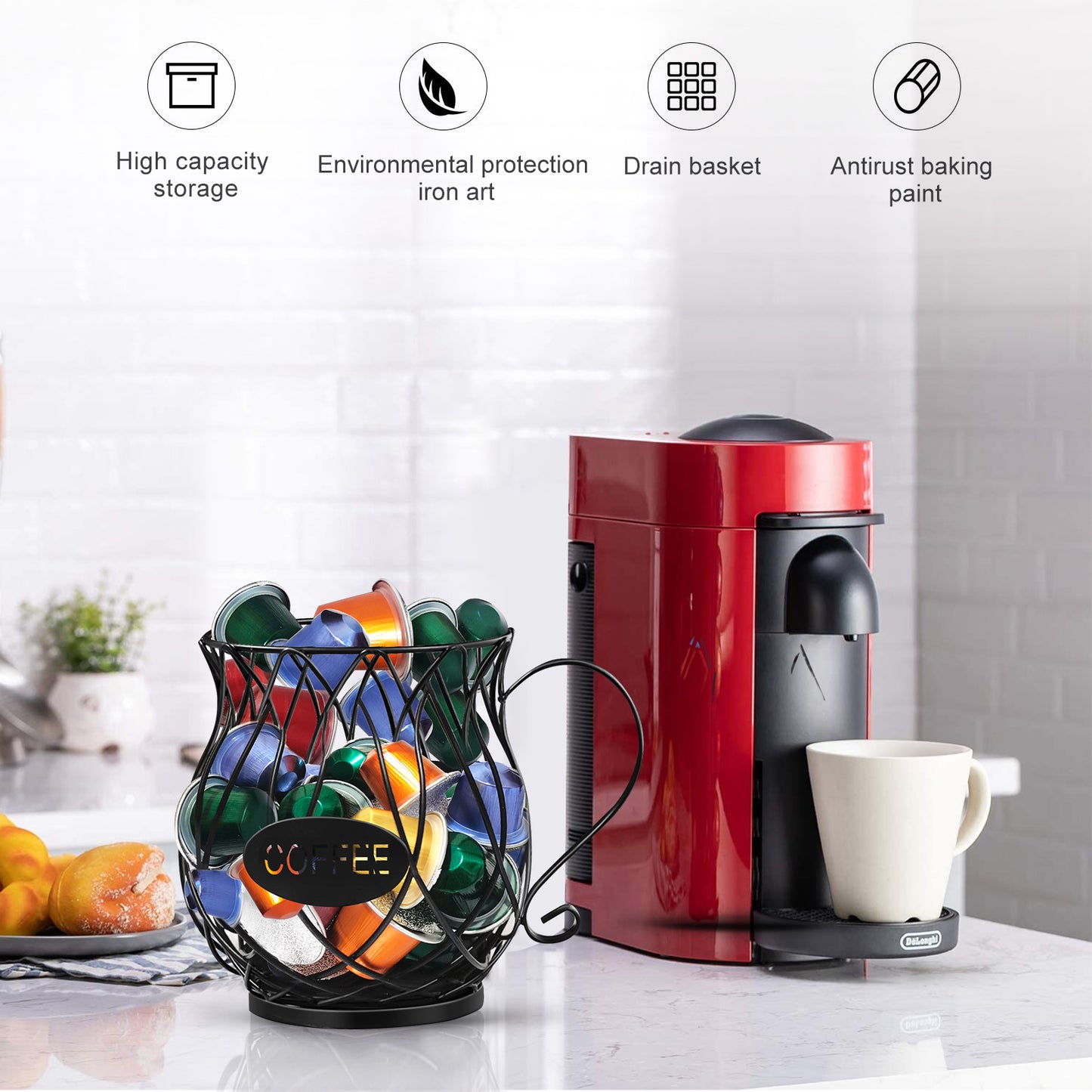 MAHAND MDHAND K Cup coffee pods organizer holder for home, featuring multiple compartments for easy storage and access.